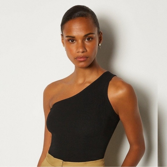 Zara Tops - ZARA one shoulder body suit size large color black